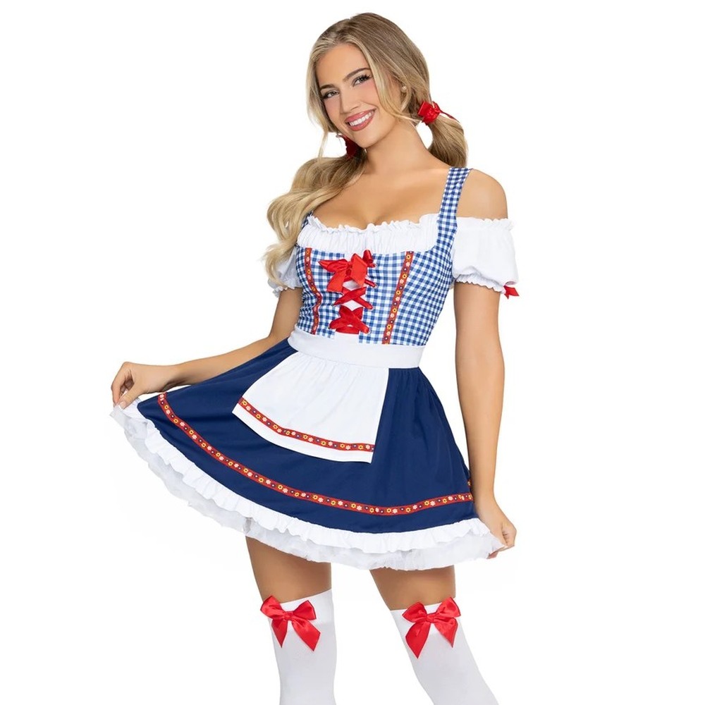 Leg Avenue - Oktoberfest Cutie Apron Kostuum jurk - Multicolours
